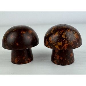 Vintage Bakelite Mushroom Salt & Pepper Shakers Tortoise‎ Shell Tested MCM Set